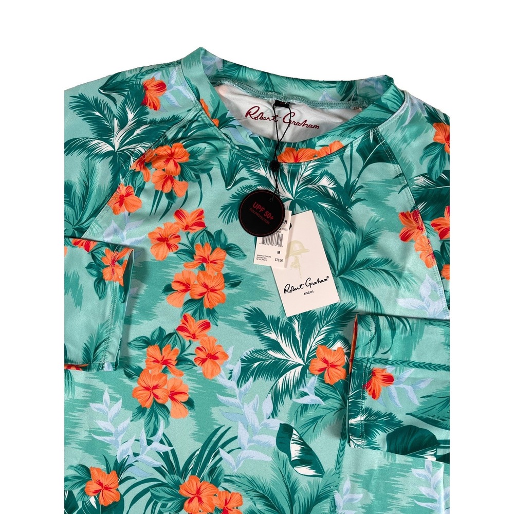Robert Graham Tropical Forest Cabbage (Green) UPF 50+ Long Sleeve Shirt Men's M